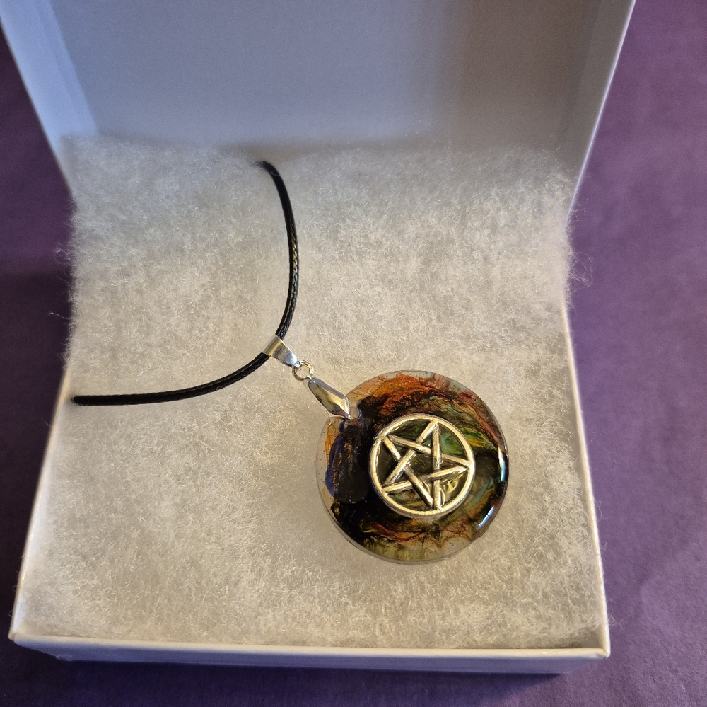 Silver Pentacle Pendant Necklace